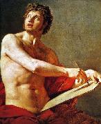 Jean Auguste Dominique Ingres Academic Study of a Male Torse. USA oil painting artist